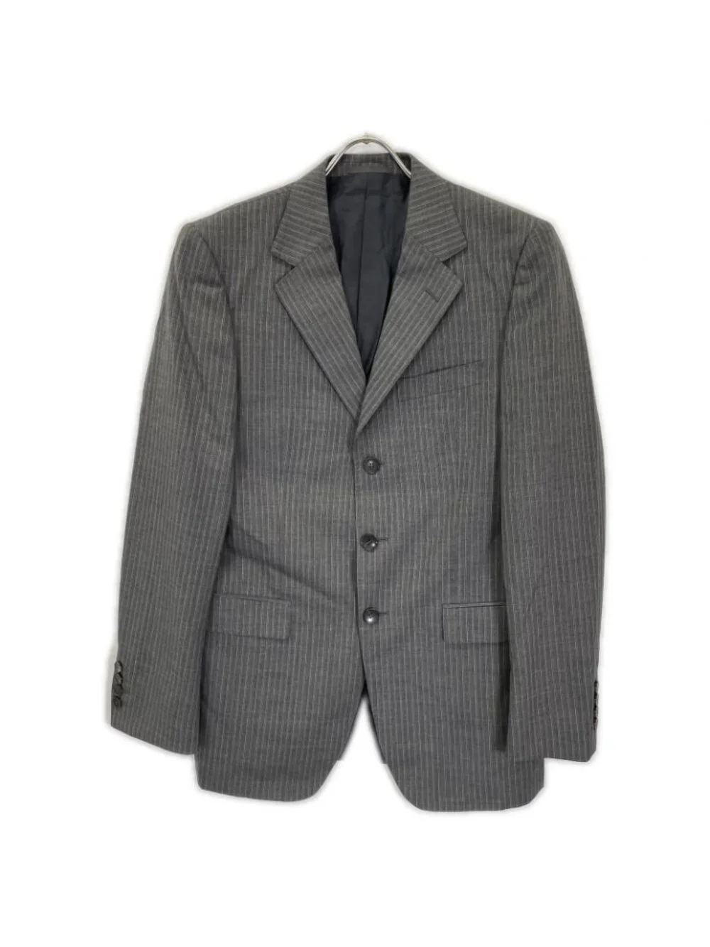 Gucci Gray Wool Striped Single Suit 46